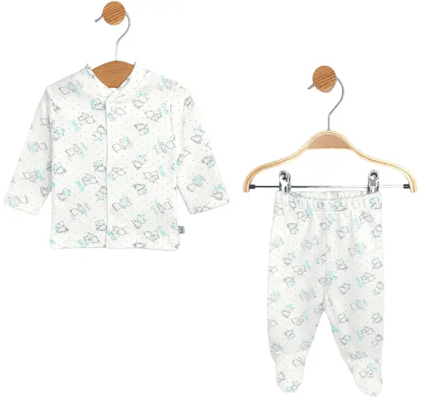 Set pentru bebeluși din 2 piese Rainy - Urși gri Baby, 48 cm, 0 luni