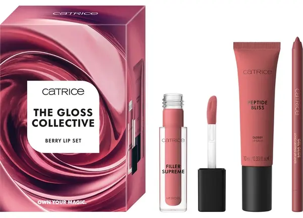 Set pentru buze Catrice The Gloss Collective - 01 Gloss The Line!, 3 piese