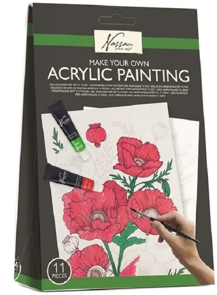 Set pentru colorat cu vopsele de acuarela Grafix - Flori