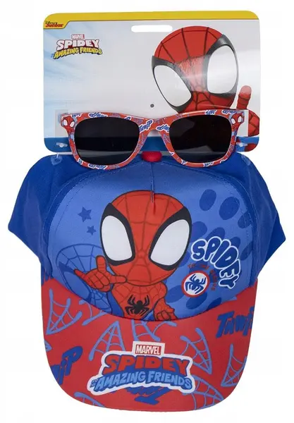 Set pentru copii Cerda - Spiderman, Spidey, șapcă și ochelari de soare, 51 cm