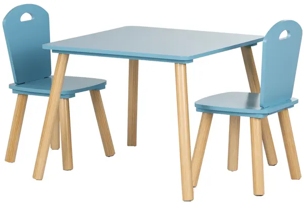 Set pentru copii Chipolino - Masă cu două scaune, MDF, albastru