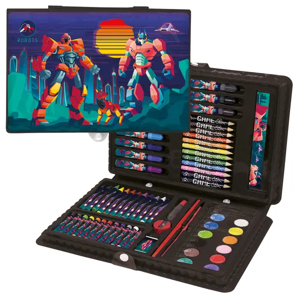 Set pentru desenat si pictat Derform - Robot 12, 71 piese