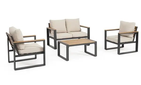 Set pentru exterior LEANDRO CHARCOAL 4PCS - Default Title