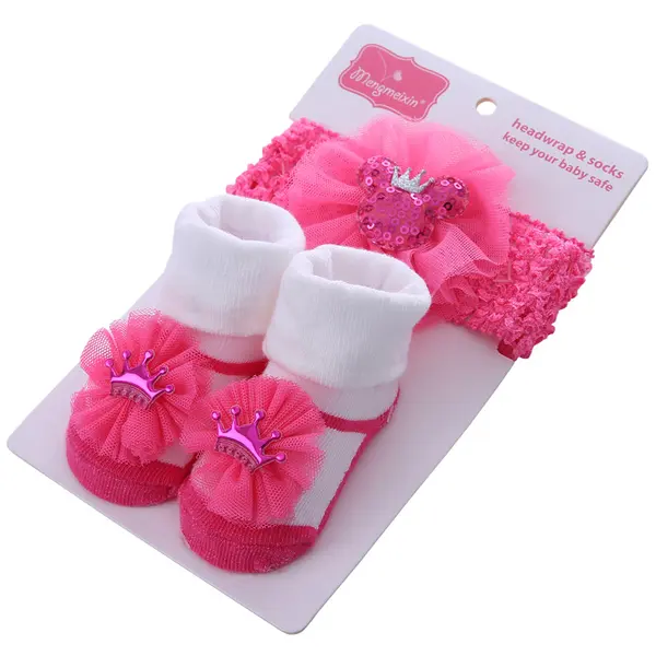 Set Pentru Fetite Ciorapi si Bentita Roz Princess