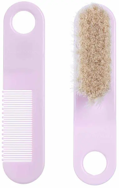 Set pentru par Canpol - Din păr natural moale, roz deschis