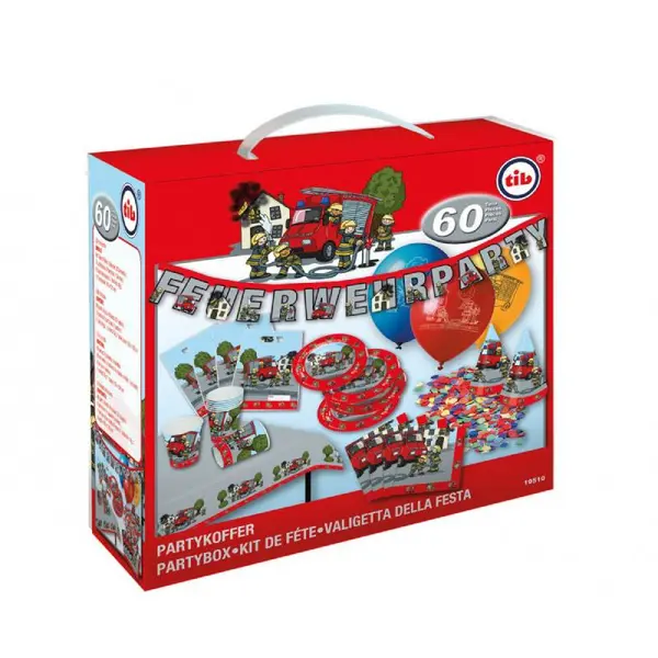 Set pentru petrecere, Micul Pompier, 60 piese, multicolor Engros