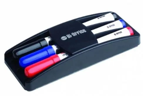 Set pentru tabla alba Bi-Office - 3 markere si burete