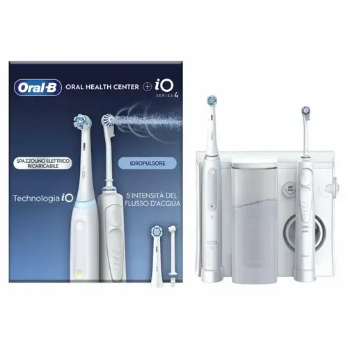 Set periuta + Irigator Oral-B Health Center+ IO Series 4, 5 intensitati (Alb)