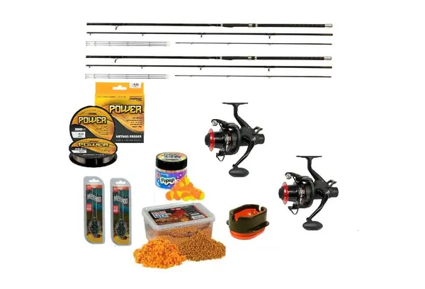 Set pescuit Accesorii pescuit > Nada si momeli cu 2 lansete intruder de 3.9m ,2 mulinete cpx 6000 si accesorii