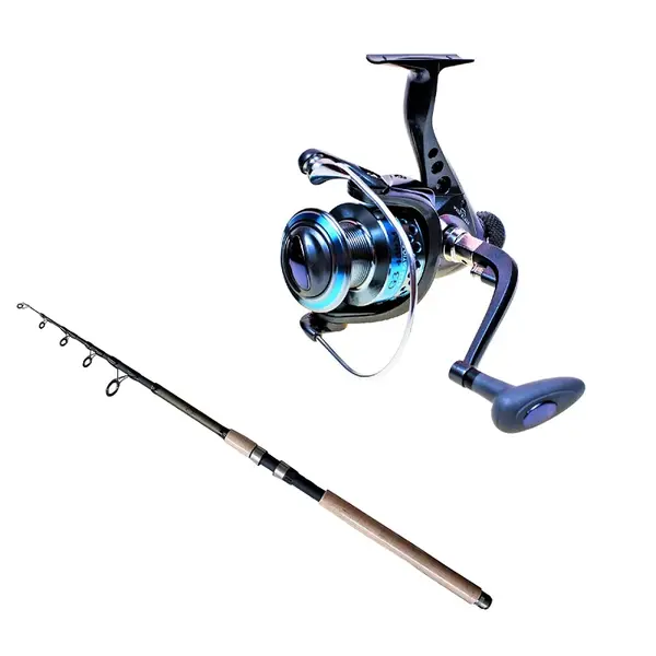 Set pescuit spinning lanseta 100% carbon 2.7 m si mulineta cu tambur de 3000