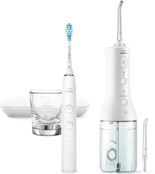 Set Philips Sonicare - Power Flosser 3000 SE, HX3886/41, 3 vârfuri, alb