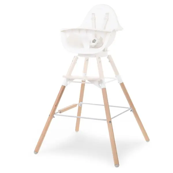 Set picioare cu suport pentru scaun de masa Childhome Evolu NaturalAlb