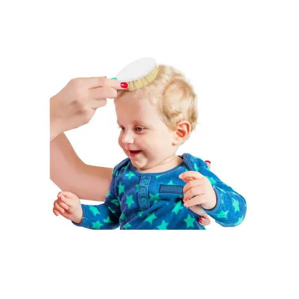 Set pieptan si perie din peri naturali BabyJem Pink