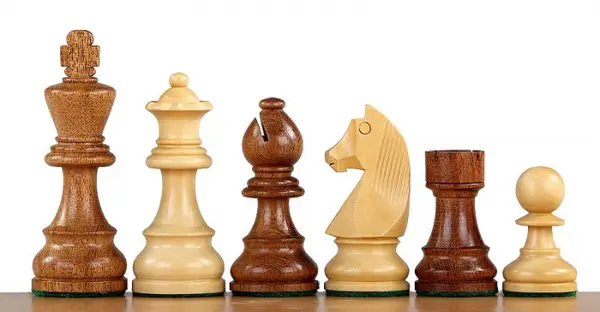Set Piese sah lemn German Staunton 4 Clasic, double queen