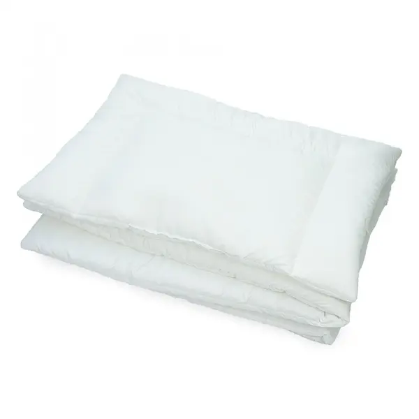 Set pilota 135x100 cm si perna 60x50 cm pentru copii Kerstin White, cu umplutura hipoalergenica
