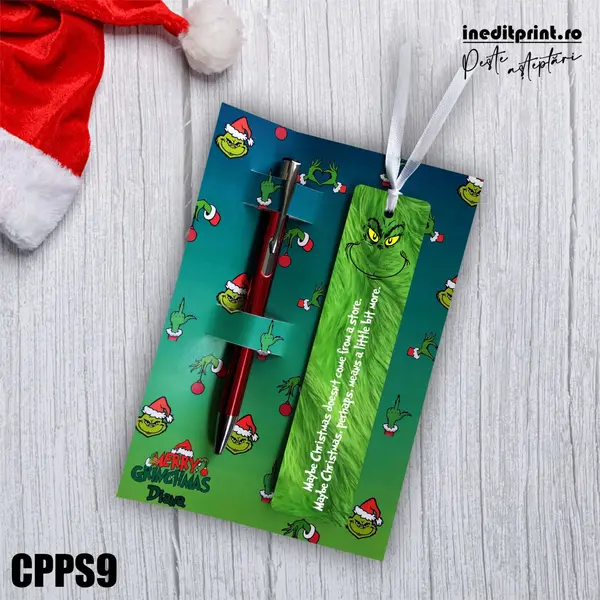 Set Pix + Cartonas + Semn de carte Grinch CPPS9