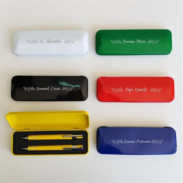 Set Pix + Creion mecanic Sheridan personalizat, negru Albastru