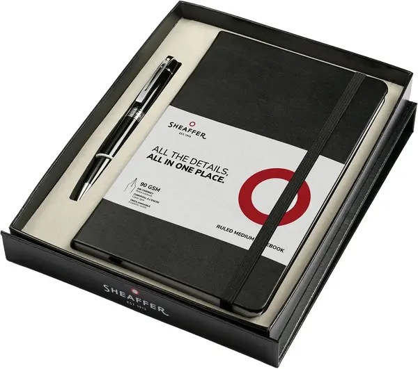 Set pix Sheaffer 300 - Glossy Black, cu agenda