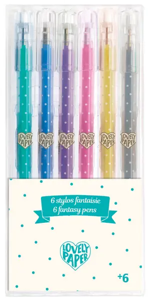 Set pixuri cu gel Djeco - 6 culori cu brocart