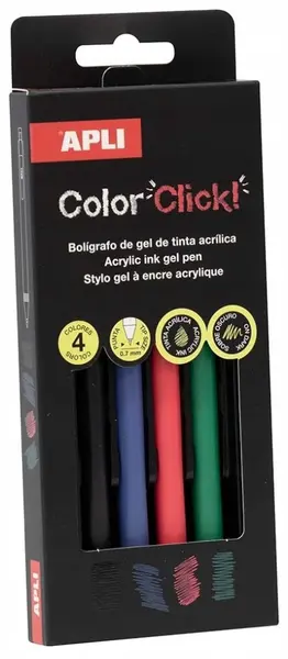 Set pixuri gel Apli - Color Click, 0,7 mm, 4 bucăți