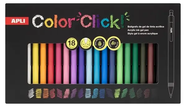 Set pixuri gel Apli - Color Click, 18 piese