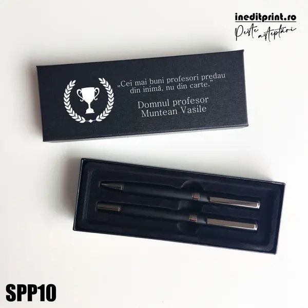 Set pixuri in cutie personalizata - profesori, Set 2 Pixuri Okonel-Negru SPP10 Set 2 Pixuri Okonel-Negru