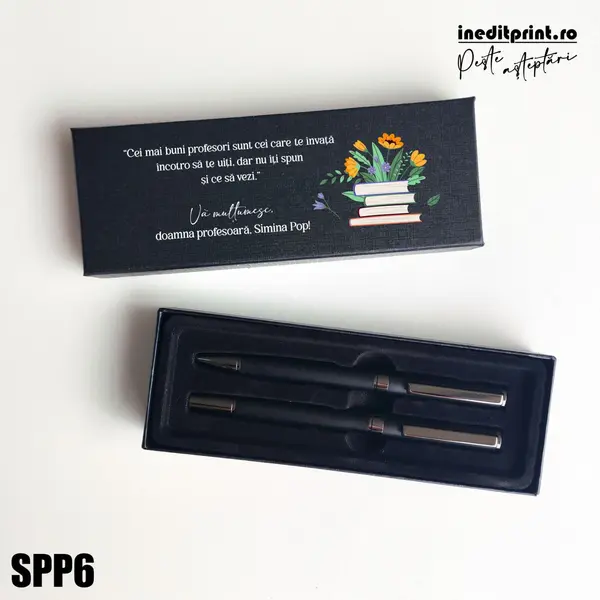 Set pixuri in cutie personalizata - profesori, Set 2 Pixuri Okonel-Negru SPP6 Set 2 Pixuri Okonel-Negru