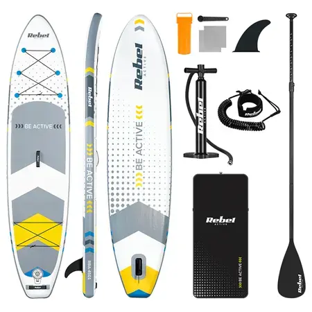 Set placa gonflabila SUP REBEL ACTIVE RBA-4500-WH, 350 x 81 x 15 cm, Alb