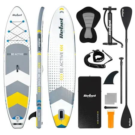 Set placa gonflabila SUP REBEL ACTIVE RBA-4501-WH, 350 x 81 x 15 cm, Alb