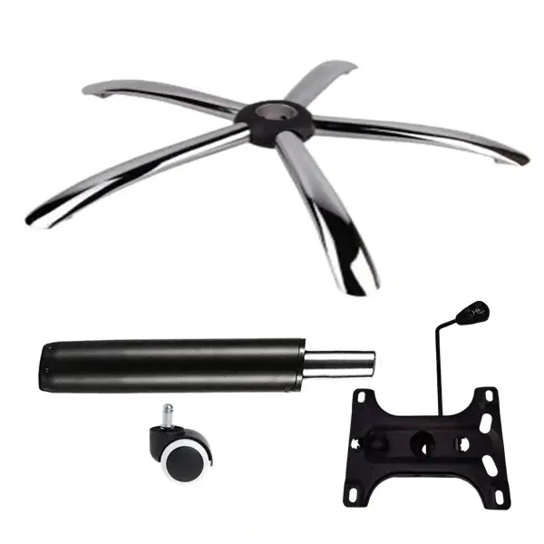 Set placuta balans metalica 20 cm x 15 cm, baza 60 cm, rola universala cauciuc si cilindru piston, gaz, pentru scaune birou, negru, 35 cm