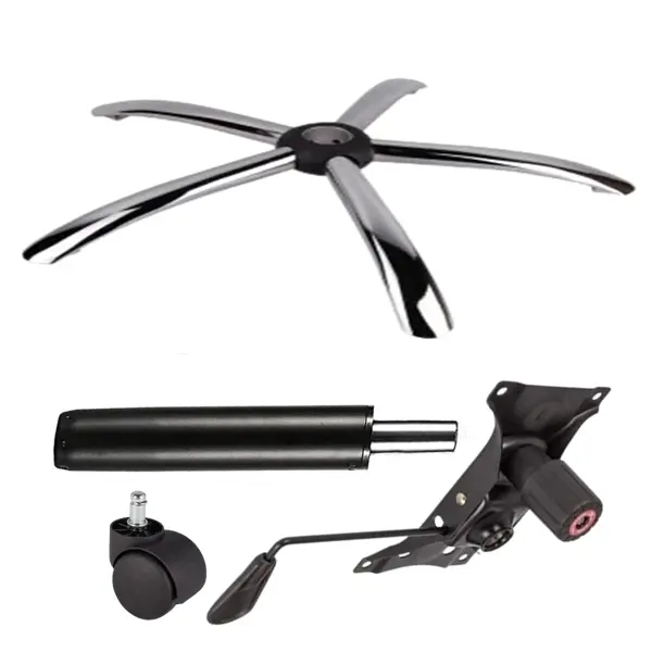 Set placuta balans metalica 22 cm x 15 cm, baza 60 cm, rola universala O11 mm si cilindru piston, gaz, pentru scaune birou, negru, 35 cm