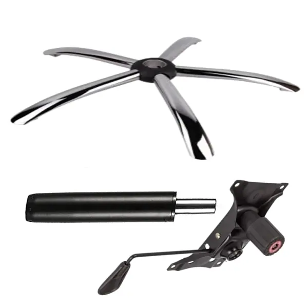 Set placuta balans metalica 22 cm x 15 cm, baza 60 cm si cilindru piston, gaz, pentru scaune birou, negru, 35 cm