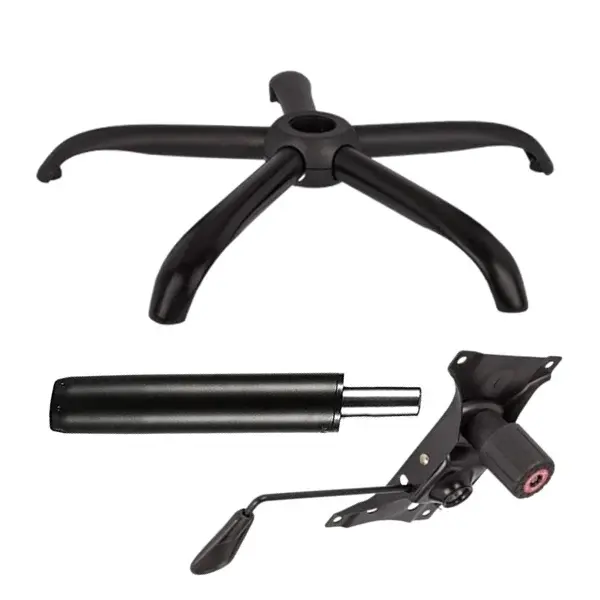 Set placuta balans metalica 22 cm x 15 cm, baza 64 cm si cilindru piston, gaz, pentru scaune birou, negru, 35 cm