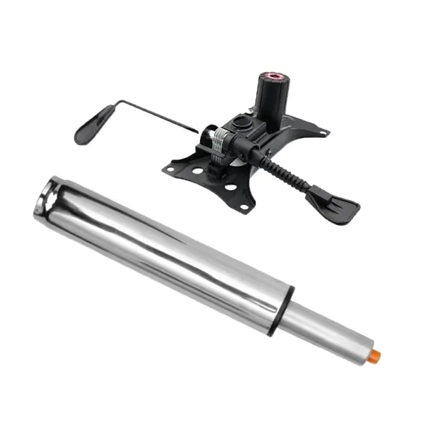 Set placuta balans metalica, 25 cm x 15 cm si cilindru piston, gaz, pentru scaune birou, argintiu, 35 cm