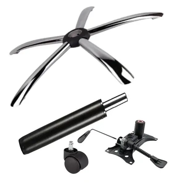 Set placuta balans metalica 25 x 15 cm, baza 60 cm, rola universala O11 mm si cilindru piston, gaz, pentru scaune birou, negru, 35 cm