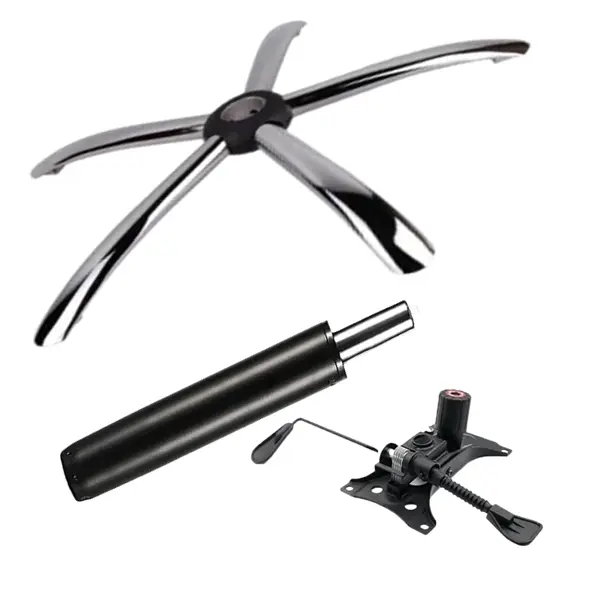 Set placuta balans metalica 25 x 15 cm, baza 60 cm si cilindru piston, gaz, pentru scaune birou, negru, 35 cm