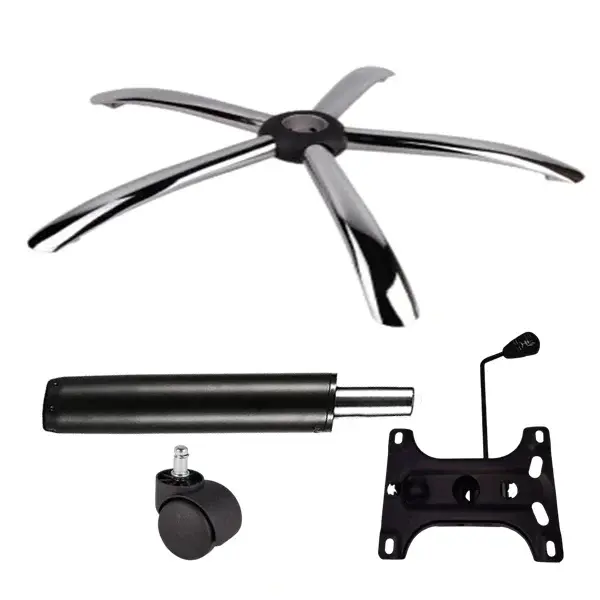 Set placuta balans metalica 26 x 15 cm, baza 60 cm, rola universala O11 mm si cilindru piston, gaz, pentru scaune birou, negru, 35 cm