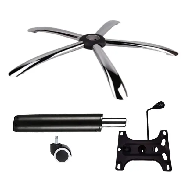 Set placuta balans metalica 26 x 15 cm, baza 60 cm, rola universala cauciuc si cilindru piston, gaz, pentru scaune birou, negru, 35 cm