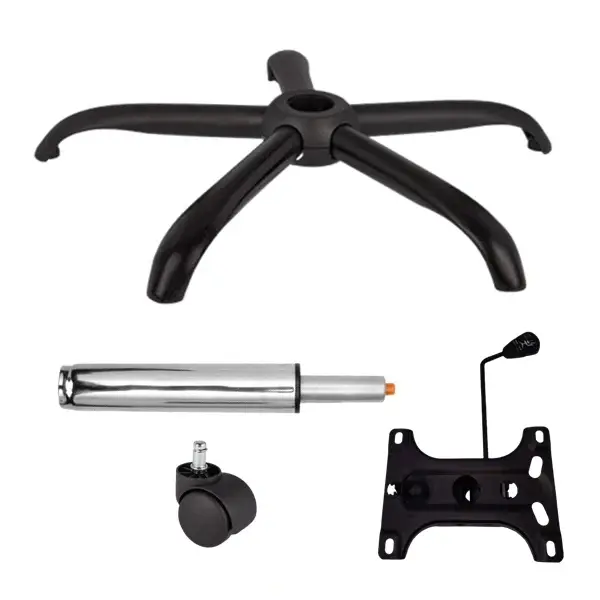 Set placuta balans metalica 26 x 15 cm, baza 64 cm, rola universala O11 mm si cilindru piston, gaz, pentru scaune birou, argintiu, 35 cm
