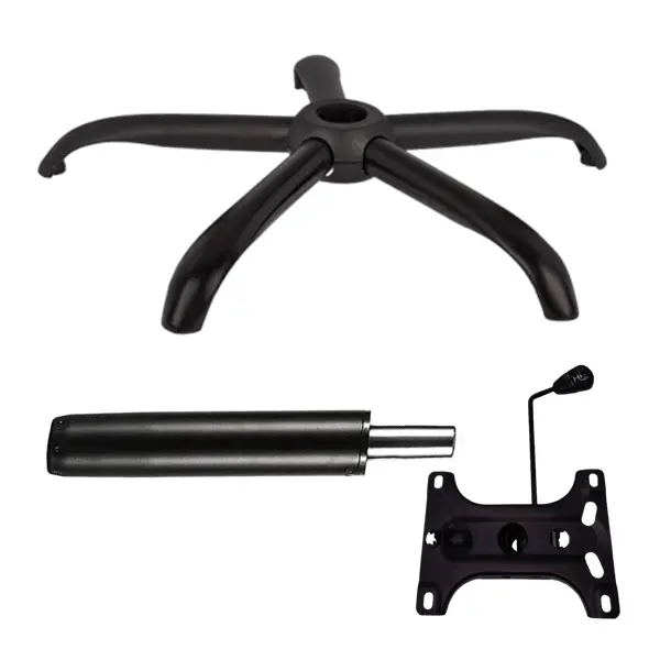 Set placuta balans metalica 26 x 15 cm, baza 64 cm si cilindru piston, gaz, pentru scaune birou, negru, 35 cm