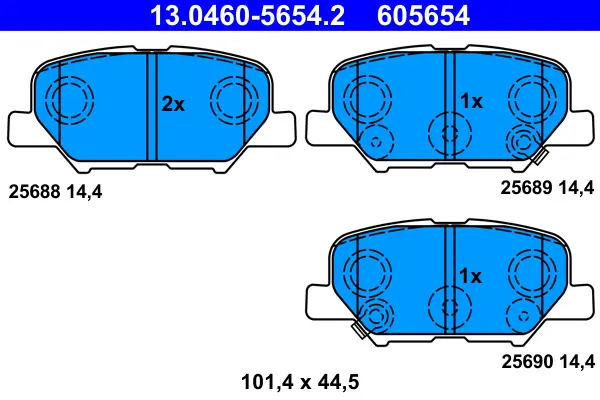 Set placute frana disc ATE 13.0460-5654.2