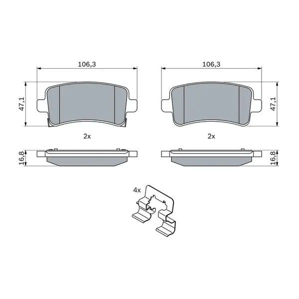 Set placute frana disc BOSCH 0 986 424 124
