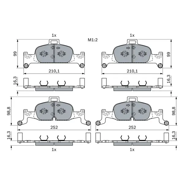 Set placute frana disc BOSCH 0 986 424 432
