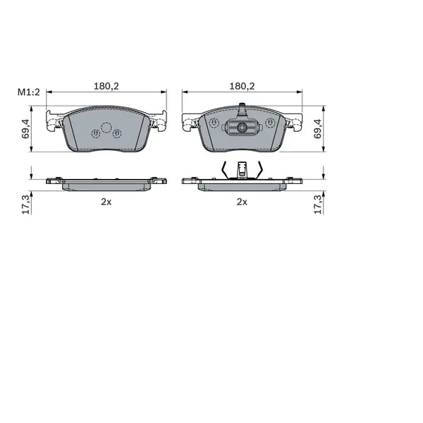 Set placute frana disc BOSCH 0 986 424 436