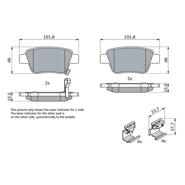 Set placute frana disc BOSCH 0 986 424 798
