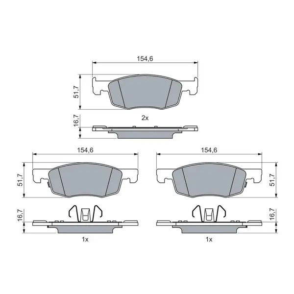 Set placute frana disc BOSCH 0 986 460 018