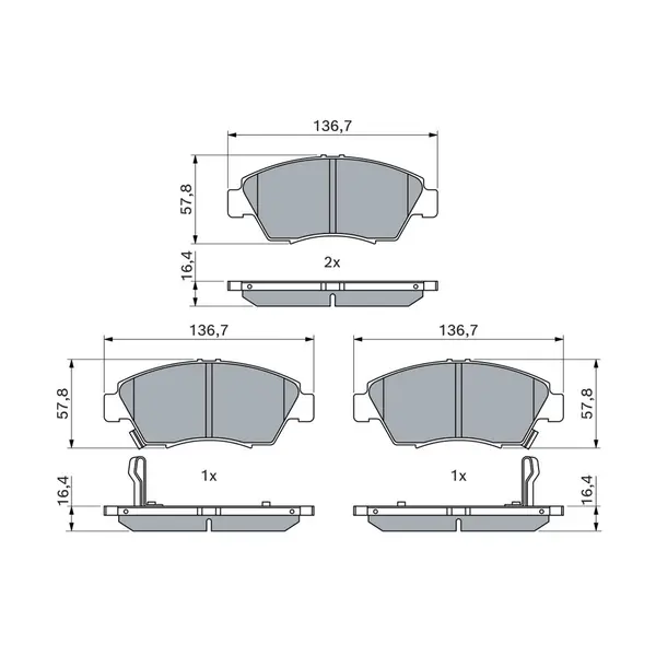 Set placute frana disc BOSCH 0 986 461 759
