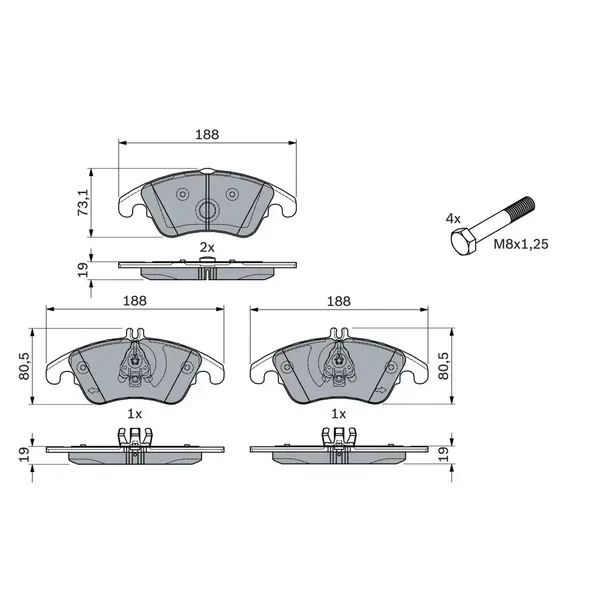 Set placute frana disc BOSCH 0 986 494 263