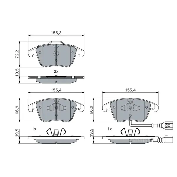 Set placute frana disc BOSCH 0 986 494 372