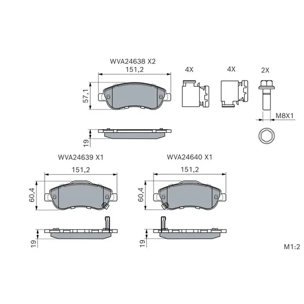 Set placute frana disc BOSCH 0 986 494 379